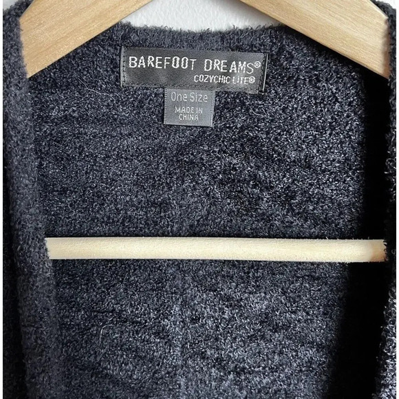 Barefoot Dreams CozyChic Cliffside Wrap One Size Black Graphite 902 Women’s - Picture 4 of 7